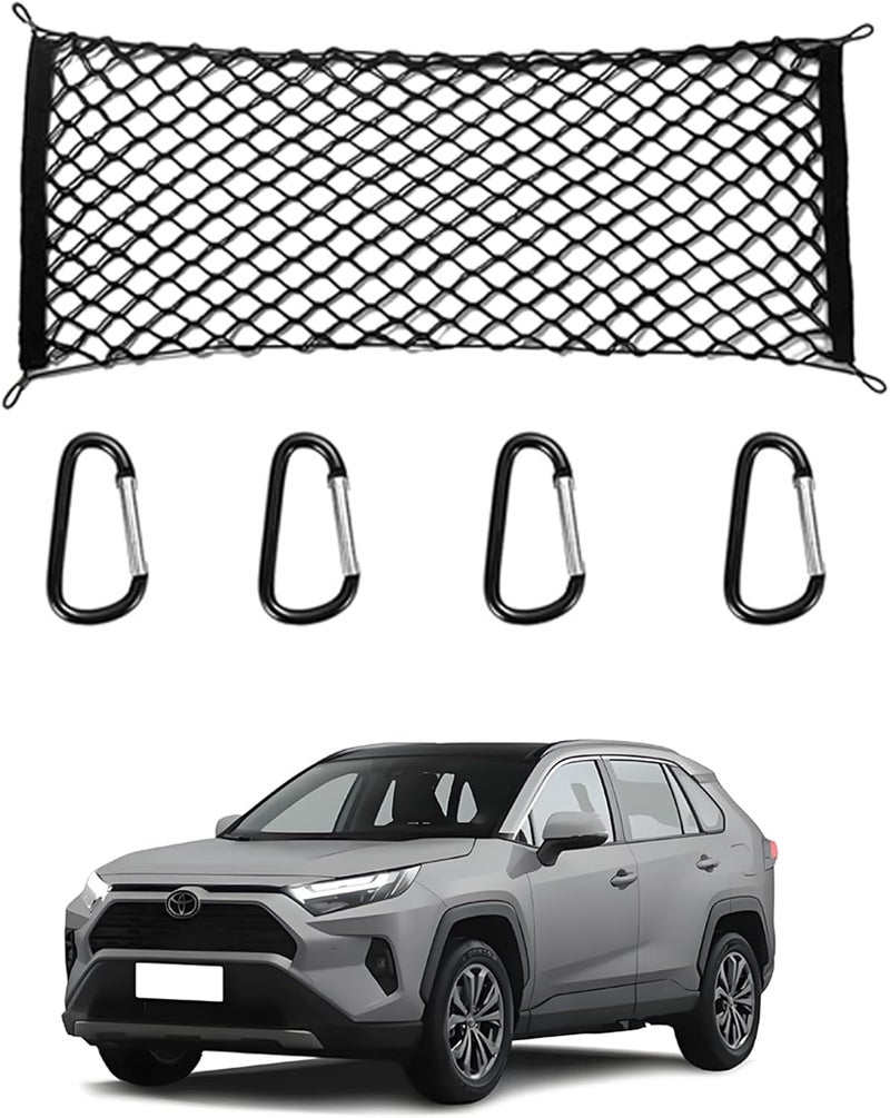AuyNeas شبكة حمولة سرير الشاحنة بتصميم مظروف لسيارة تويوتا RAV4 - تناسب 2013-2024 2025 2026 ملحقات RAV4 شبكة حمولة لسرير الشاحنة - مشابك ثقيلة - Image 1